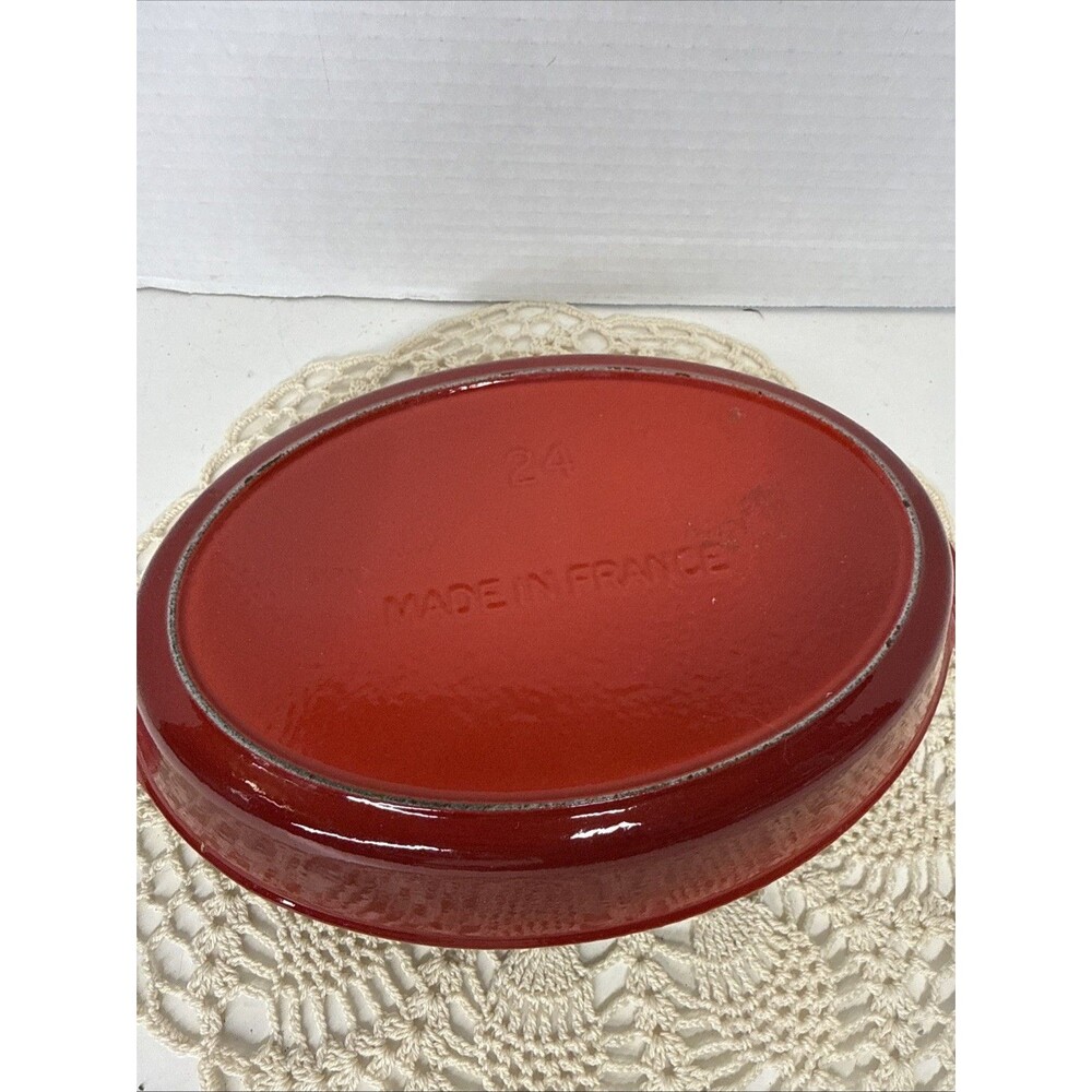 Le Creuset Au Gratin Dish Cerise Red 24 France - Picture 6 of 9